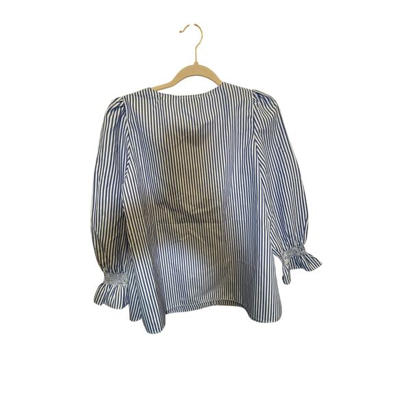 Tuckernuck Pomander Place Striped Mollie Blouse Preppy Nautical Sailor Chic S - Picture 5 of 7